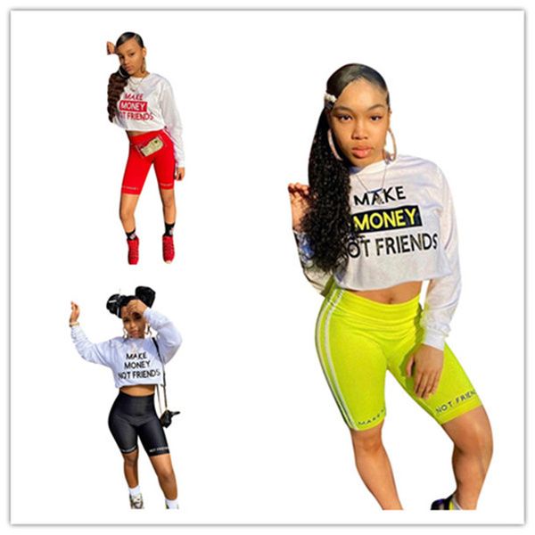 женщины tracksuit с длинным рукавом блузка crop top tight шорты комплект заработай не дружит письма толстовки sweatsuit designer 2 шт наряды, Gray
женщины tracksuit с длинным рукавом блузка crop top tight шорты комплект заработай не дружит письма толстовки sweatsuit designer 2 шт наряды, Gray