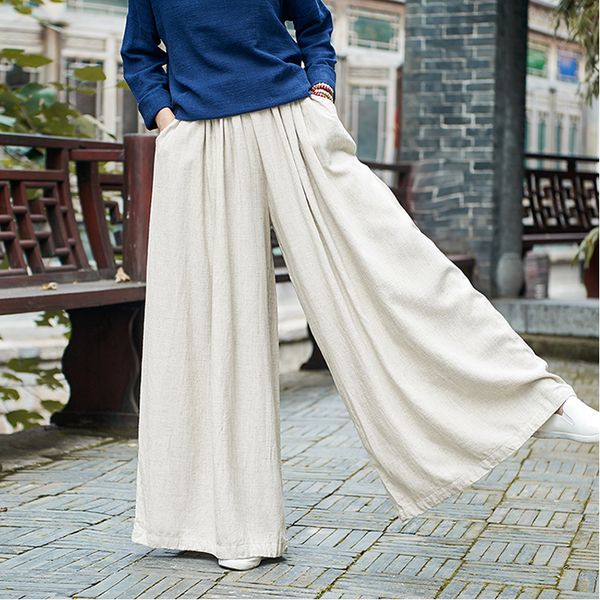 johnature women linen wide leg pants elastic waist 2020 autumn winter new pockets plus size women clothing loose vintage trouser cx200804, Black;white
johnature women linen wide leg pants elastic waist 2020 autumn winter new pockets plus size women clothing loose vintage trouser cx200804, Black;white