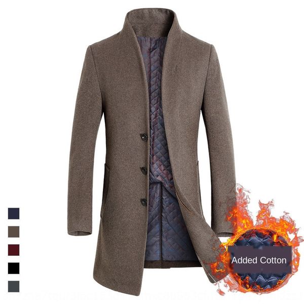 2019 wool wool extra large size cotton men's woolen mid-length thickened woolen coat men's coat, Tan;black
2019 wool wool extra large size cotton men's woolen mid-length thickened woolen coat men's coat, Tan;black