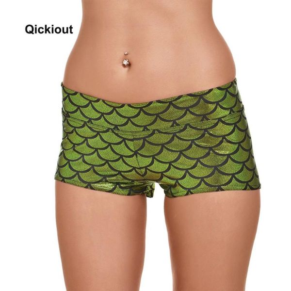 women's shorts qickitout 2021 fashion slim elasticity bright green scales mermaid digtal printing fitness, White;black
women's shorts qickitout 2021 fashion slim elasticity bright green scales mermaid digtal printing fitness, White;black