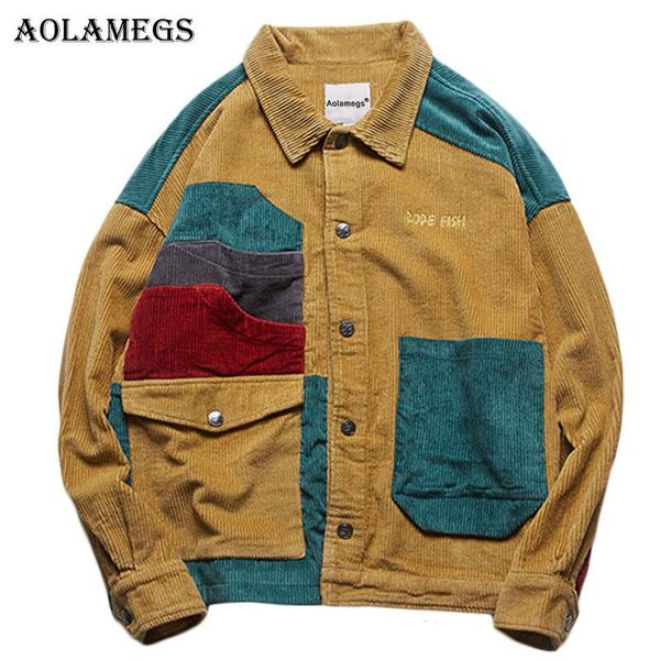 aolamegs jacket men corduroy patchwork men's jacket pockets high street fashion casual outwear men coat 2019 autumn streetwear
aolamegs jacket men corduroy patchwork men's jacket pockets high street fashion casual outwear men coat 2019 autumn streetwear