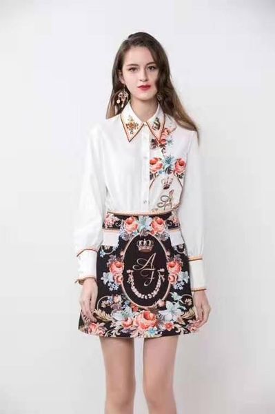 spring and summer 2020 new fashion debutante beaded turtleneck white long sleeve shirt high waist print a-line skirt suit
spring and summer 2020 new fashion debutante beaded turtleneck white long sleeve shirt high waist print a-line skirt suit