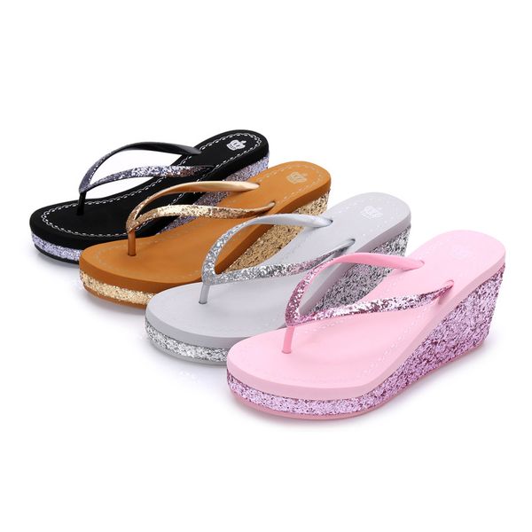 ladies shoes sandals summer new sequins fashion trendywedge flip-flops women'sbeachsandalsandslippershomeslippers winterslippers, Black
ladies shoes sandals summer new sequins fashion trendywedge flip-flops women'sbeachsandalsandslippershomeslippers winterslippers, Black