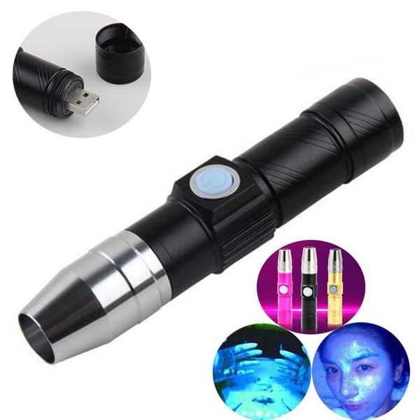 flashlights torches 365nm led uv usb rechargeable torch light ultra violet lamp blacklight fluorescent for money cash detection
flashlights torches 365nm led uv usb rechargeable torch light ultra violet lamp blacklight fluorescent for money cash detection