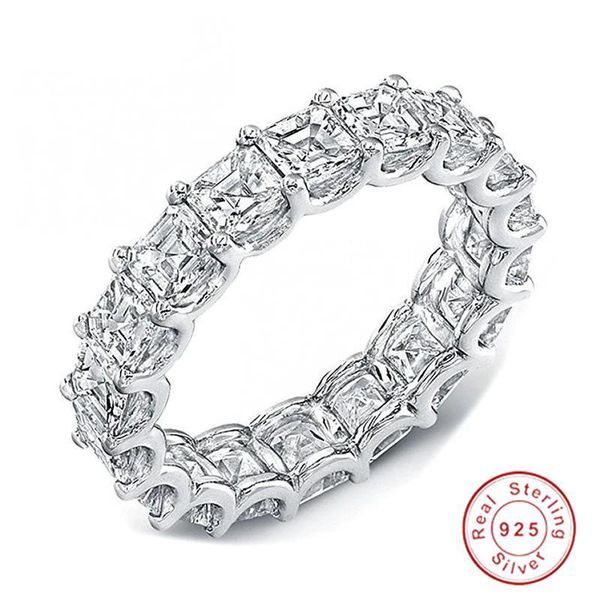 sparkling luxury jewelry real 925 sterling silver princess cut stack white z 4mm cz diamond gemstones moissanite women wedding band ring, Slivery;golden
sparkling luxury jewelry real 925 sterling silver princess cut stack white z 4mm cz diamond gemstones moissanite women wedding band ring, Slivery;golden