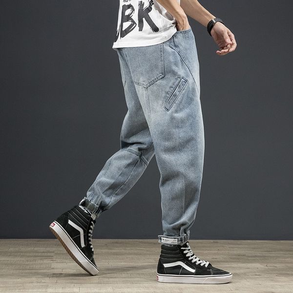 2020 spring new nine-point men's fashion br korean style trendy loose harem and jeans trousers and jeans pants ankle-length pants, Blue
2020 spring new nine-point men's fashion br korean style trendy loose harem and jeans trousers and jeans pants ankle-length pants, Blue