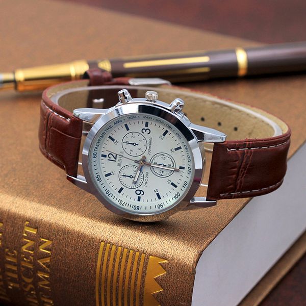 men quartz watch brand fashion featured three eyes watch quartz men's leather belt men's black white glass belt men, Slivery;brown
men quartz watch brand fashion featured three eyes watch quartz men's leather belt men's black white glass belt men, Slivery;brown