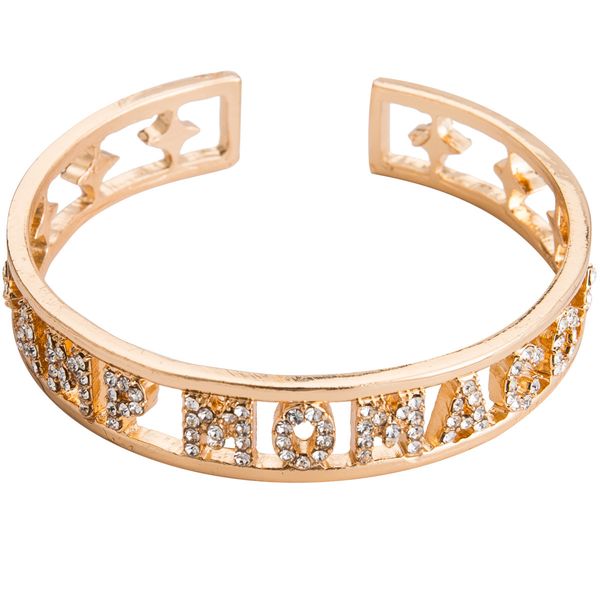 exaggerated stars amp momaco letter diamond bracelet women's autumn style, Golden;silver
exaggerated stars amp momaco letter diamond bracelet women's autumn style, Golden;silver