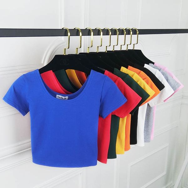 new 2020 short sleeves basic tees cropped fashion women t-shirt slim fitting crop, White
new 2020 short sleeves basic tees cropped fashion women t-shirt slim fitting crop, White