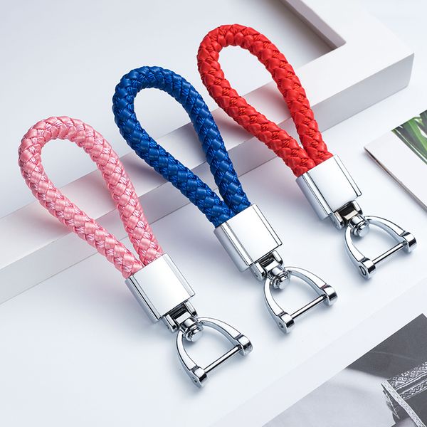 hand woven leather rope keychain men women car key chain rotating horseshoe buckle key holder jewelry accessories, Silver
hand woven leather rope keychain men women car key chain rotating horseshoe buckle key holder jewelry accessories, Silver