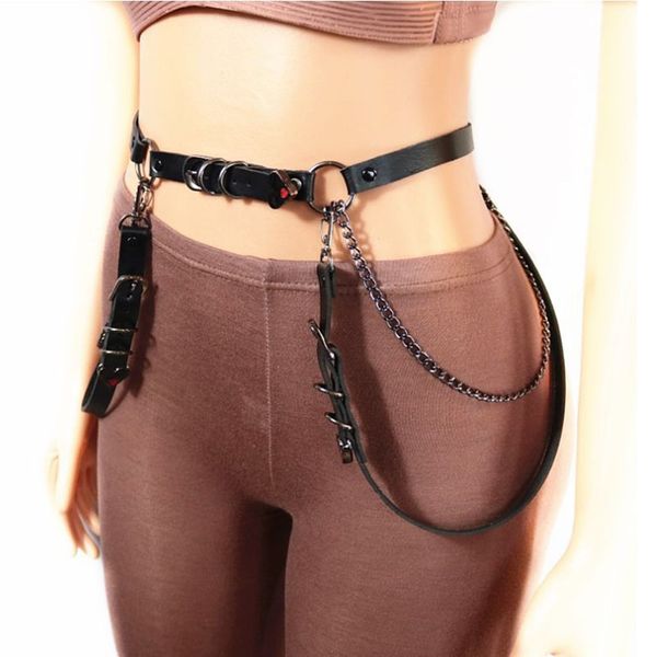 women belt adjustable black leather buckle belt metal chain waist strap street decorative waistband for skirts, Black;brown
women belt adjustable black leather buckle belt metal chain waist strap street decorative waistband for skirts, Black;brown