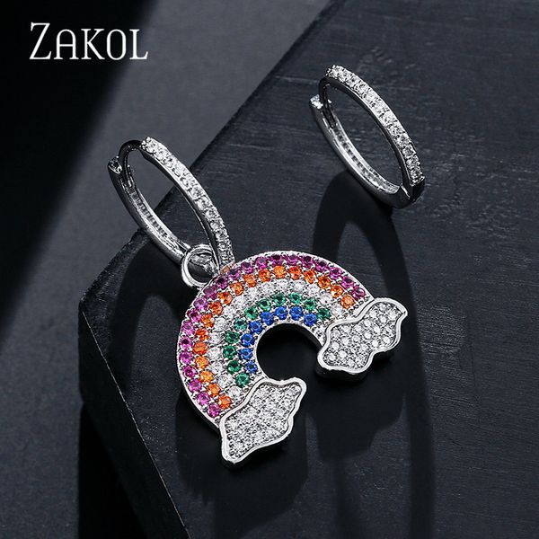 zakol new asymmetric design colorful rainbow zirconia hoop earrings fashion women party dress jewelry fsep2460, Golden;silver
zakol new asymmetric design colorful rainbow zirconia hoop earrings fashion women party dress jewelry fsep2460, Golden;silver