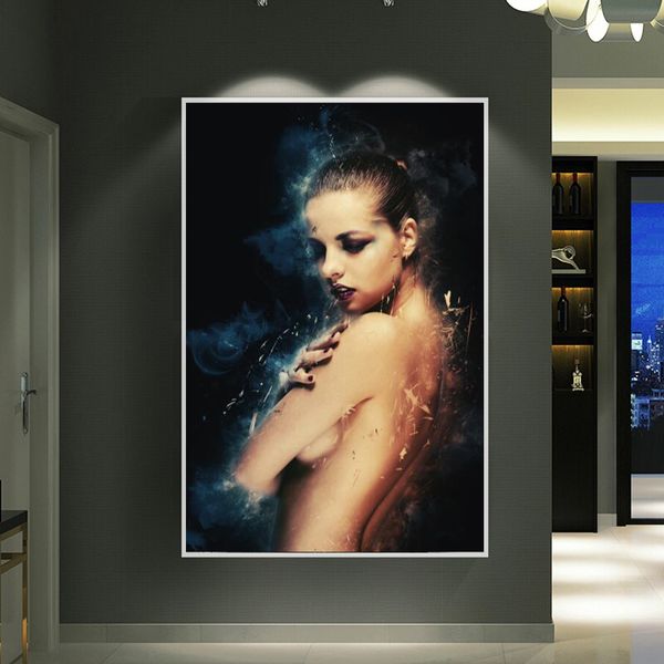 

modern body nude woman oil painting on canvas posters and prints wall art portrait picture for living room decor no frame