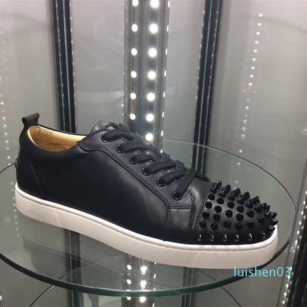 fashion genuine leather men casual shoes low lace-up rivets solid male footwear outdoor wedding cool men sneakers l03, Black
fashion genuine leather men casual shoes low lace-up rivets solid male footwear outdoor wedding cool men sneakers l03, Black