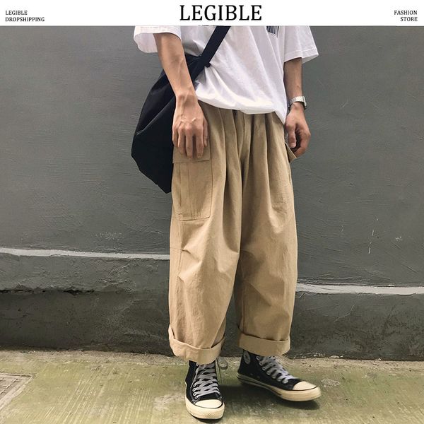 legible men casual straight 2020 japanese cargo pants mens loose collage wide leg pants male streetwear trousers buttoms, Black
legible men casual straight 2020 japanese cargo pants mens loose collage wide leg pants male streetwear trousers buttoms, Black
