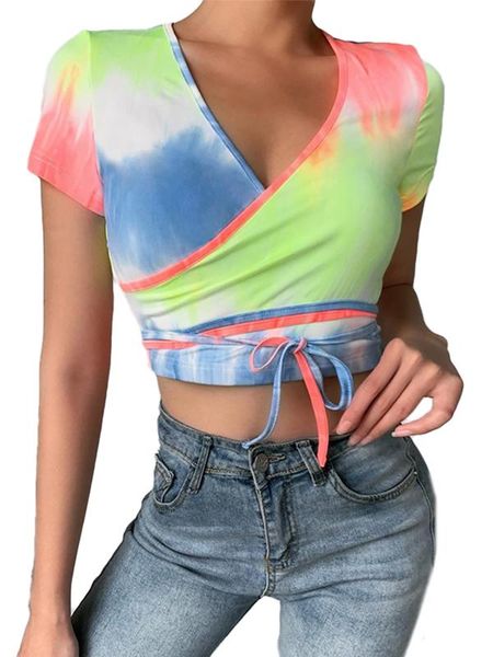 women's tanks & camis wrap tie front t-shirt, casual short sleeve v neck slim fit crop basic dye tee, White
women's tanks & camis wrap tie front t-shirt, casual short sleeve v neck slim fit crop basic dye tee, White