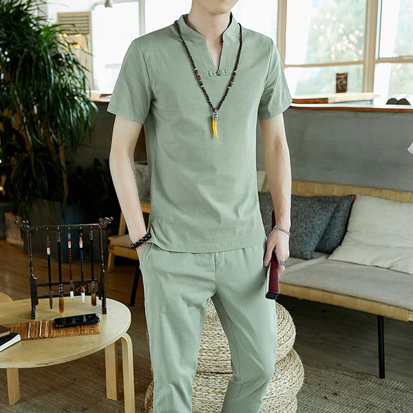 thin summer linen set cotton men t-shirt slim short-sleeved solid color casual large size pants -5xl, Gray
thin summer linen set cotton men t-shirt slim short-sleeved solid color casual large size pants -5xl, Gray
