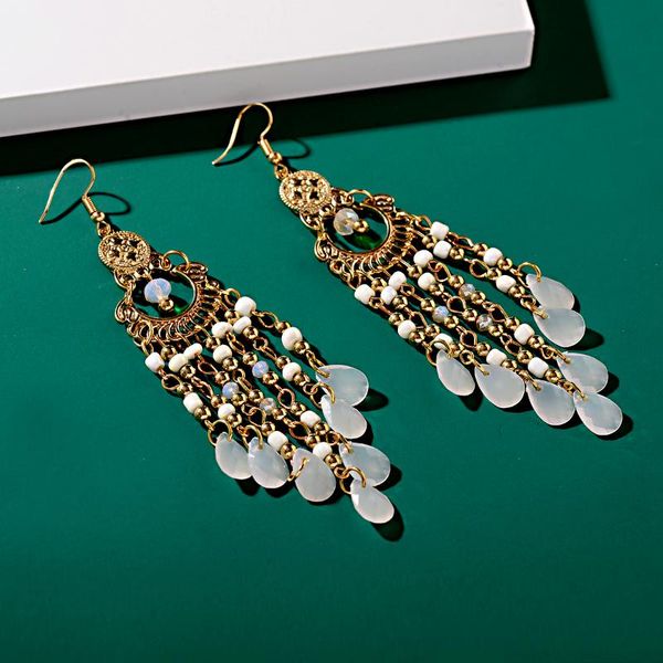 classic trendy women's white crystal long tassel earrings 2020 fashion jewelry bohemia beads wedding earrings hangers, Silver
classic trendy women's white crystal long tassel earrings 2020 fashion jewelry bohemia beads wedding earrings hangers, Silver