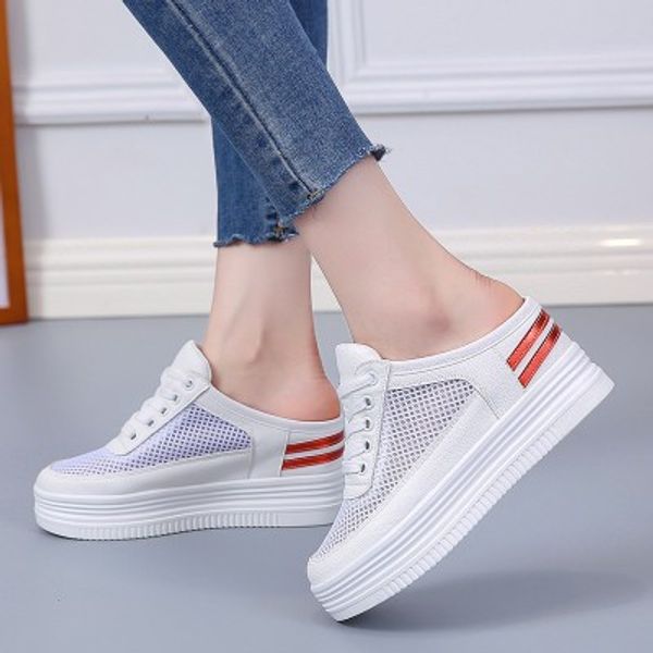 2020 summer mesh gauze inner slope with thick bottom muffins wear slippers casual women's shoes, Black
2020 summer mesh gauze inner slope with thick bottom muffins wear slippers casual women's shoes, Black