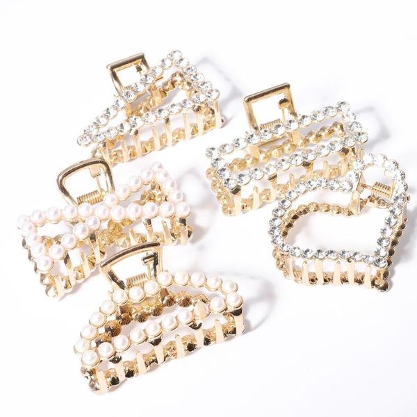 fashion temperament geometric hair claw imitation pearl crystal rhinestone hair clips for women girls headwear accessories, Golden;silver
fashion temperament geometric hair claw imitation pearl crystal rhinestone hair clips for women girls headwear accessories, Golden;silver