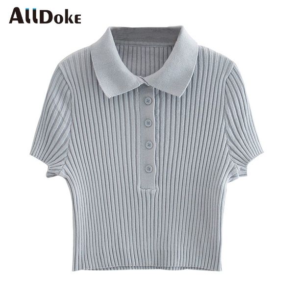 women's t-shirt alldoke vintage casual t shirt women summer turn down collar short sleeve crop streetwear knitted gray cropped shirts, White
women's t-shirt alldoke vintage casual t shirt women summer turn down collar short sleeve crop streetwear knitted gray cropped shirts, White