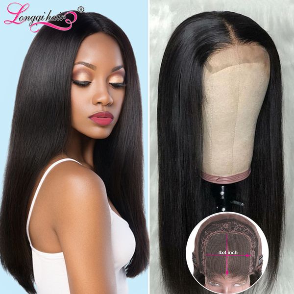 longqi hair 4x4 closure wig brazilian straight lace front human hair wigs natural remy lace closure wigs, Black
longqi hair 4x4 closure wig brazilian straight lace front human hair wigs natural remy lace closure wigs, Black