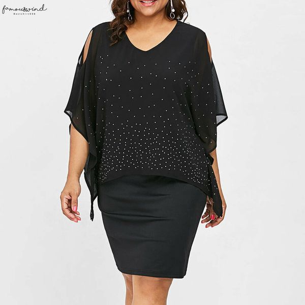 summer women plus size o neck solid cold shoulder overlay asymmetric diamonds dress party elegant sundress vestido z0522, Black;gray
summer women plus size o neck solid cold shoulder overlay asymmetric diamonds dress party elegant sundress vestido z0522, Black;gray