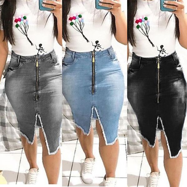 women casual high waist pencil denim skirts high street pockets bag hip jeans skirt plus size summer skirt fringe jeans, Blue
women casual high waist pencil denim skirts high street pockets bag hip jeans skirt plus size summer skirt fringe jeans, Blue