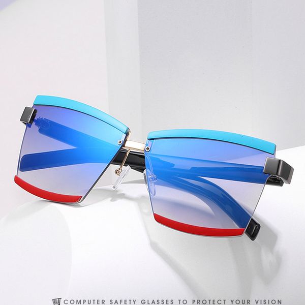 fashion men's rimless blue red sunglasses for women brand designer square sun glasses men female gradient driving goggles uv400, White;black
fashion men's rimless blue red sunglasses for women brand designer square sun glasses men female gradient driving goggles uv400, White;black