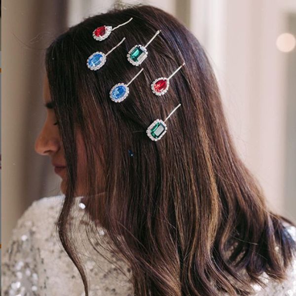 new design luxury colorful rhinestone hair clips barrettes for women geometric crystal hairpins hair jewelry party styling tools, Golden;silver
new design luxury colorful rhinestone hair clips barrettes for women geometric crystal hairpins hair jewelry party styling tools, Golden;silver