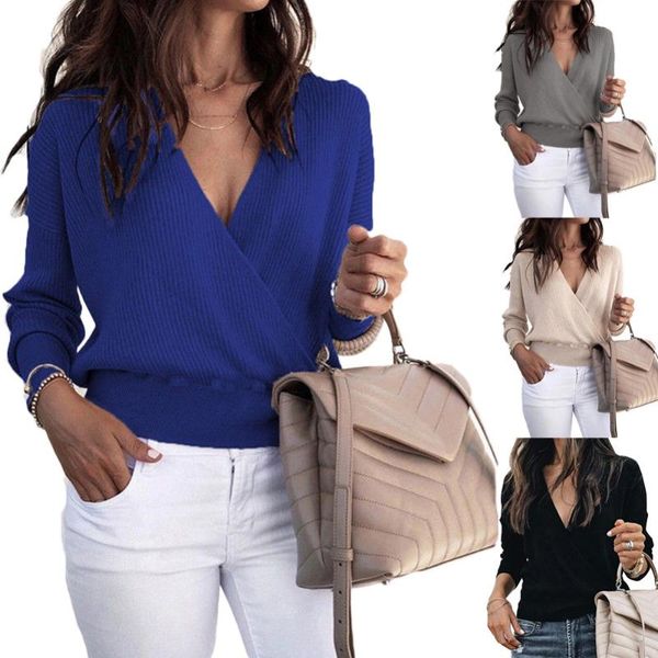 v-neck knitted t-shir winter long sleeve female solid women sweaters pullover vintage short t-shirt, White
v-neck knitted t-shir winter long sleeve female solid women sweaters pullover vintage short t-shirt, White