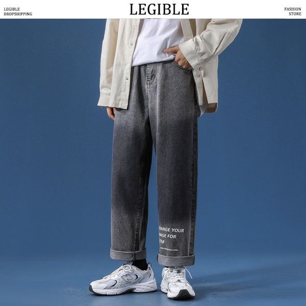 legible fashion gradient denmin pants for men korean straight jeans 2020 harajuku letter printed man casual pants, Blue
legible fashion gradient denmin pants for men korean straight jeans 2020 harajuku letter printed man casual pants, Blue
