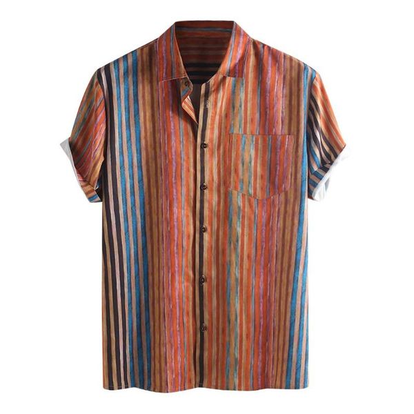 men clothing 2020 colorful stripe summer short sleeve loose buttons casual shirt blouse button up shirt, White;black
men clothing 2020 colorful stripe summer short sleeve loose buttons casual shirt blouse button up shirt, White;black