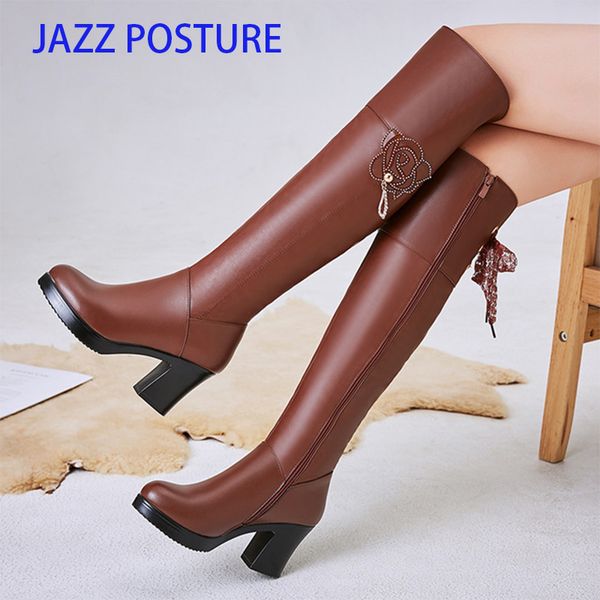 winter over the knee boots women natural genuine leather thick high heel long boots rhinestones flower zipper shoes ladies z634, Black
winter over the knee boots women natural genuine leather thick high heel long boots rhinestones flower zipper shoes ladies z634, Black