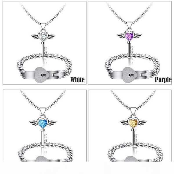 stainless steel lovers engagement joyas heart lock bracelet love key shiny rhinestone pendant necklace couples jewelry set wedding gifts, Silver
stainless steel lovers engagement joyas heart lock bracelet love key shiny rhinestone pendant necklace couples jewelry set wedding gifts, Silver