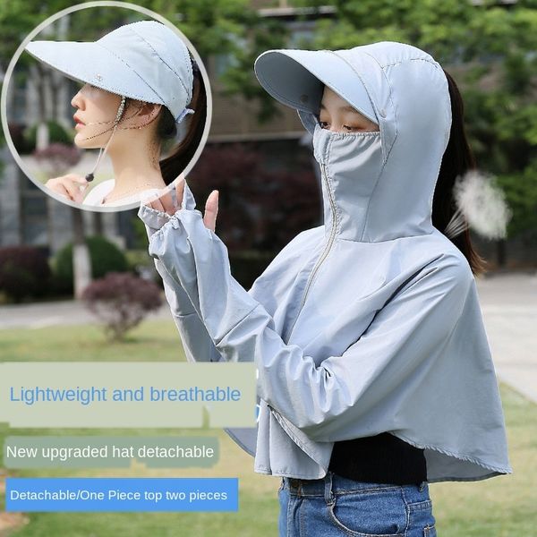 summer sun sunscreen clothes all-match outdoor female cycling sunscreen shawl bicycle sunshade sunshade hat hat two-piece set, Blue;gray
summer sun sunscreen clothes all-match outdoor female cycling sunscreen shawl bicycle sunshade sunshade hat hat two-piece set, Blue;gray