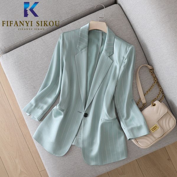 satin blazer jacket women fashion striped long sleeve suit jacket lady office casual elegant blazers coat 2020 new, White;black
satin blazer jacket women fashion striped long sleeve suit jacket lady office casual elegant blazers coat 2020 new, White;black