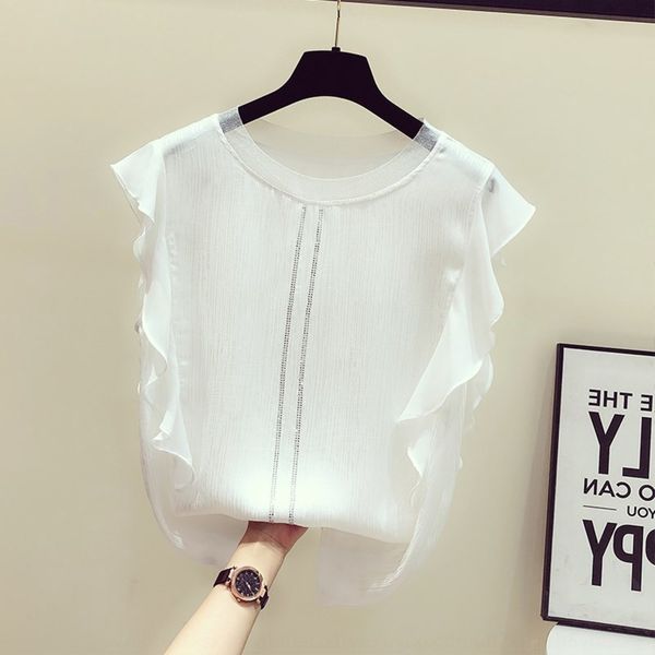v1wc1 summer 2020 new fashion loose diamond pullover round neck diamond sleeveless chiffon shirt feifei sleeve solid color pullover top, White
v1wc1 summer 2020 new fashion loose diamond pullover round neck diamond sleeveless chiffon shirt feifei sleeve solid color pullover top, White