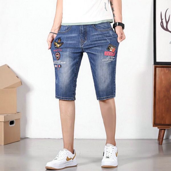 new men jean shorts cool fog mens slim fit jeans fashion designer straight biker short causal denim pants, Blue
new men jean shorts cool fog mens slim fit jeans fashion designer straight biker short causal denim pants, Blue
