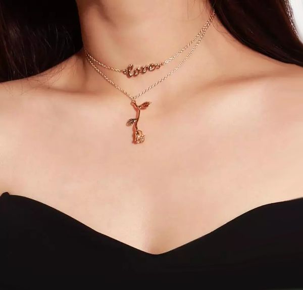 gold rose flower choker necklace for women love letter charm choker boho jewelry fashion rose collar necklace gift, Silver
gold rose flower choker necklace for women love letter charm choker boho jewelry fashion rose collar necklace gift, Silver