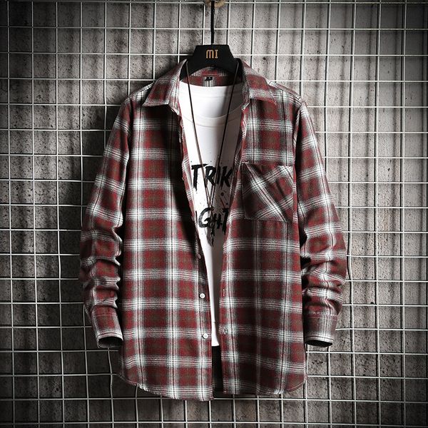 harajuku fashion mens plaid shirts long sleeve cotton shirts 2020 japan style loose streetwear plus size -5xl, White;black
harajuku fashion mens plaid shirts long sleeve cotton shirts 2020 japan style loose streetwear plus size -5xl, White;black