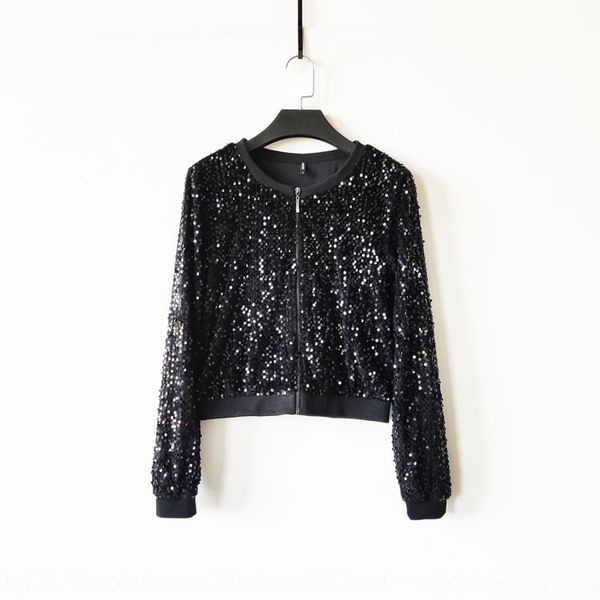 fashion pearl pearl zipper jacket the street fashion new autumn women's jacket, Black;brown
fashion pearl pearl zipper jacket the street fashion new autumn women's jacket, Black;brown
