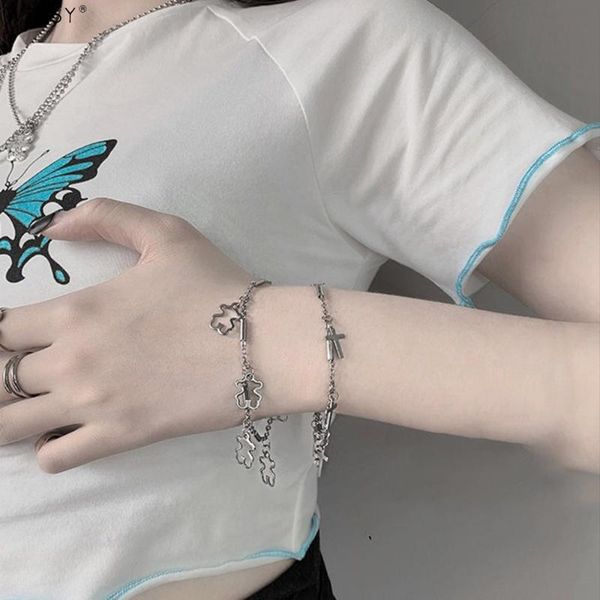 vintage children's interest hollow out baby bear fudge girl bracelet stainless steel cross friendship bracelet for women, Black
vintage children's interest hollow out baby bear fudge girl bracelet stainless steel cross friendship bracelet for women, Black