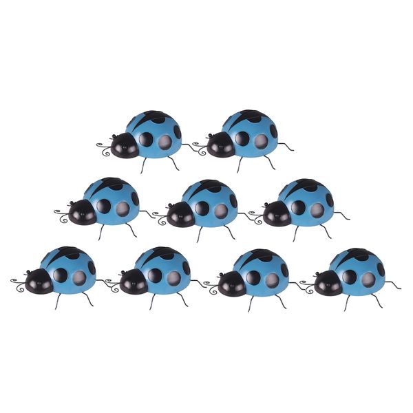 9x lovely ladybird model hand painted wall arts ladybug outdoor garden decor