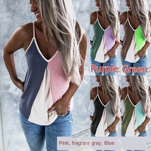 2020 selling women's dress color matching sling sling shirt v-neck suspender shirt, Camo
2020 selling women's dress color matching sling sling shirt v-neck suspender shirt, Camo