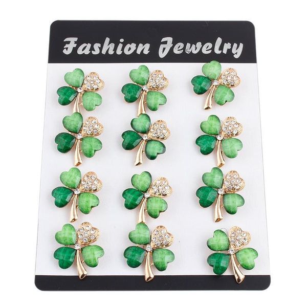 green lucky clover brooches pins with crystal women mens suit shirt lapel pin rhinestone badge cute girls breastpin broche wholesale jewelry
green lucky clover brooches pins with crystal women mens suit shirt lapel pin rhinestone badge cute girls breastpin broche wholesale jewelry