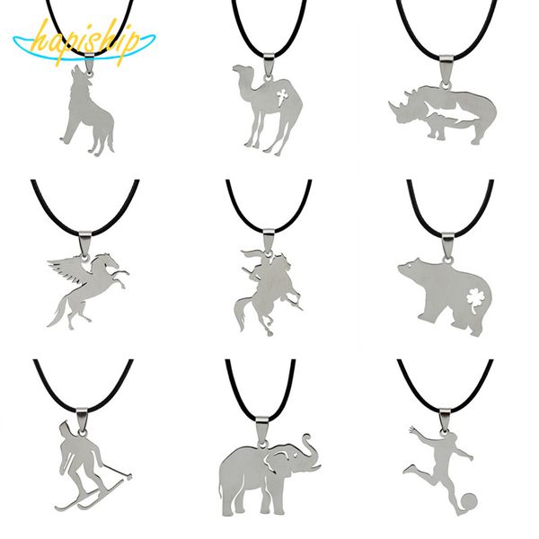 hapiship 2020 new women/men's jewelry stainless steel little cute wolf rhino horse pendant short 17" necklace for lady men ss10, Silver
hapiship 2020 new women/men's jewelry stainless steel little cute wolf rhino horse pendant short 17" necklace for lady men ss10, Silver