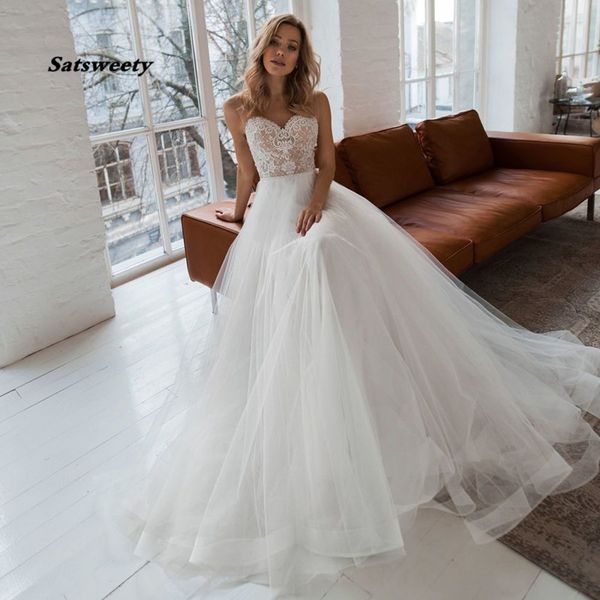 custom wedding dresses vestido de novia sweetheart sheer strap pearls applique bridal wedding gowns robe de mariage, White
custom wedding dresses vestido de novia sweetheart sheer strap pearls applique bridal wedding gowns robe de mariage, White
