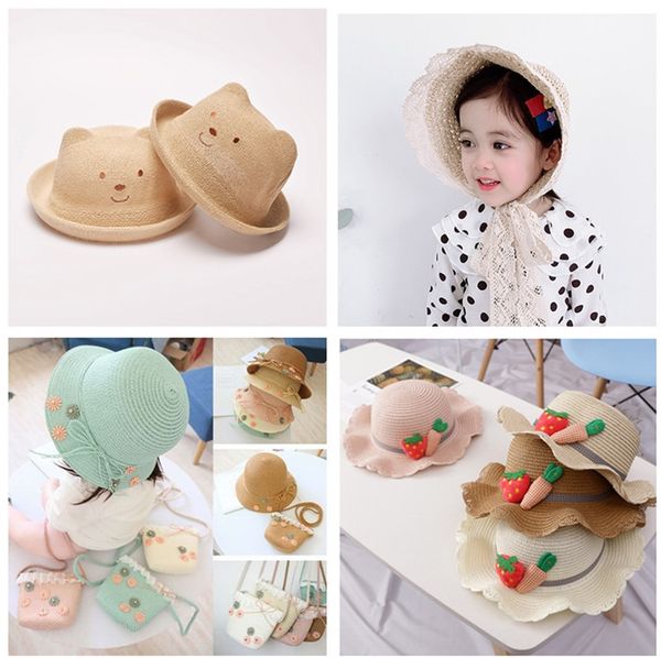 korean children's shade handmade knitted baby sun straw sun bear bonsai hat straw hat, Yellow
korean children's shade handmade knitted baby sun straw sun bear bonsai hat straw hat, Yellow
