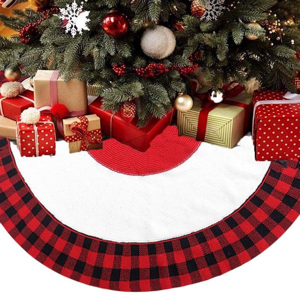 122cm christmas tree skirt fashion knitted christmas tree skirt apron holiday party decorations